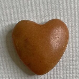 Orange Dyed Marble Heart Shaped Worry Stone Crystal Healing Love Trinket 1.5"